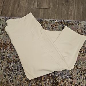 Lululemon Soulcycle White Leggings w Mesh Detailing
